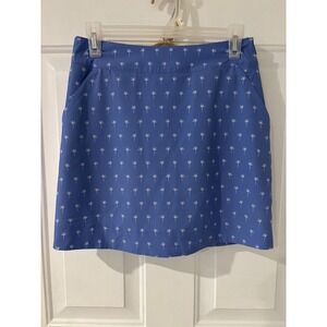 Vineyard Vines Performance Skort Palm Print Golf Athletic Blue Skirt Pockets XXS